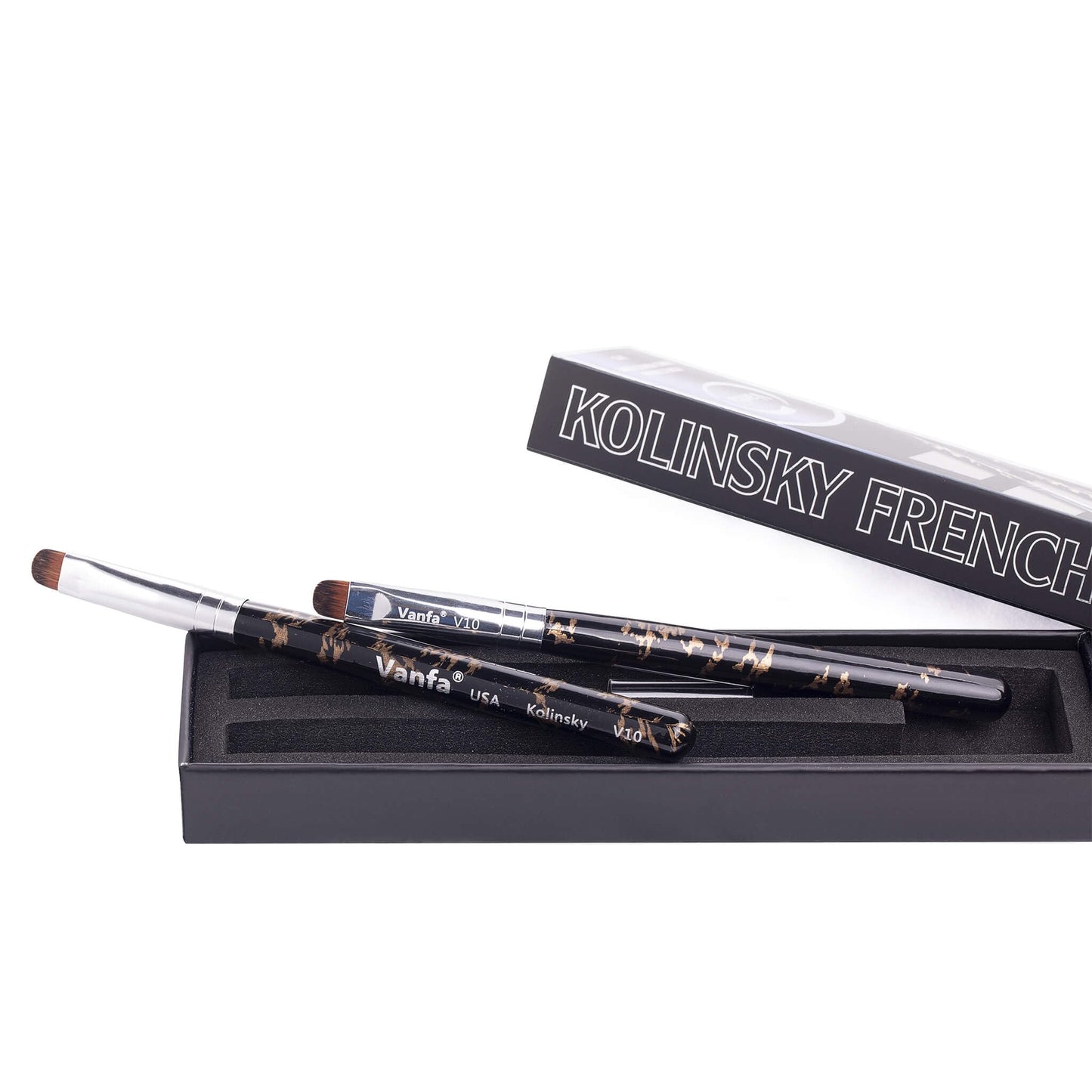 Vanfa French Brush for Nails, Clean up brush for Gel Nail Polish (V10 - Pack of 2)