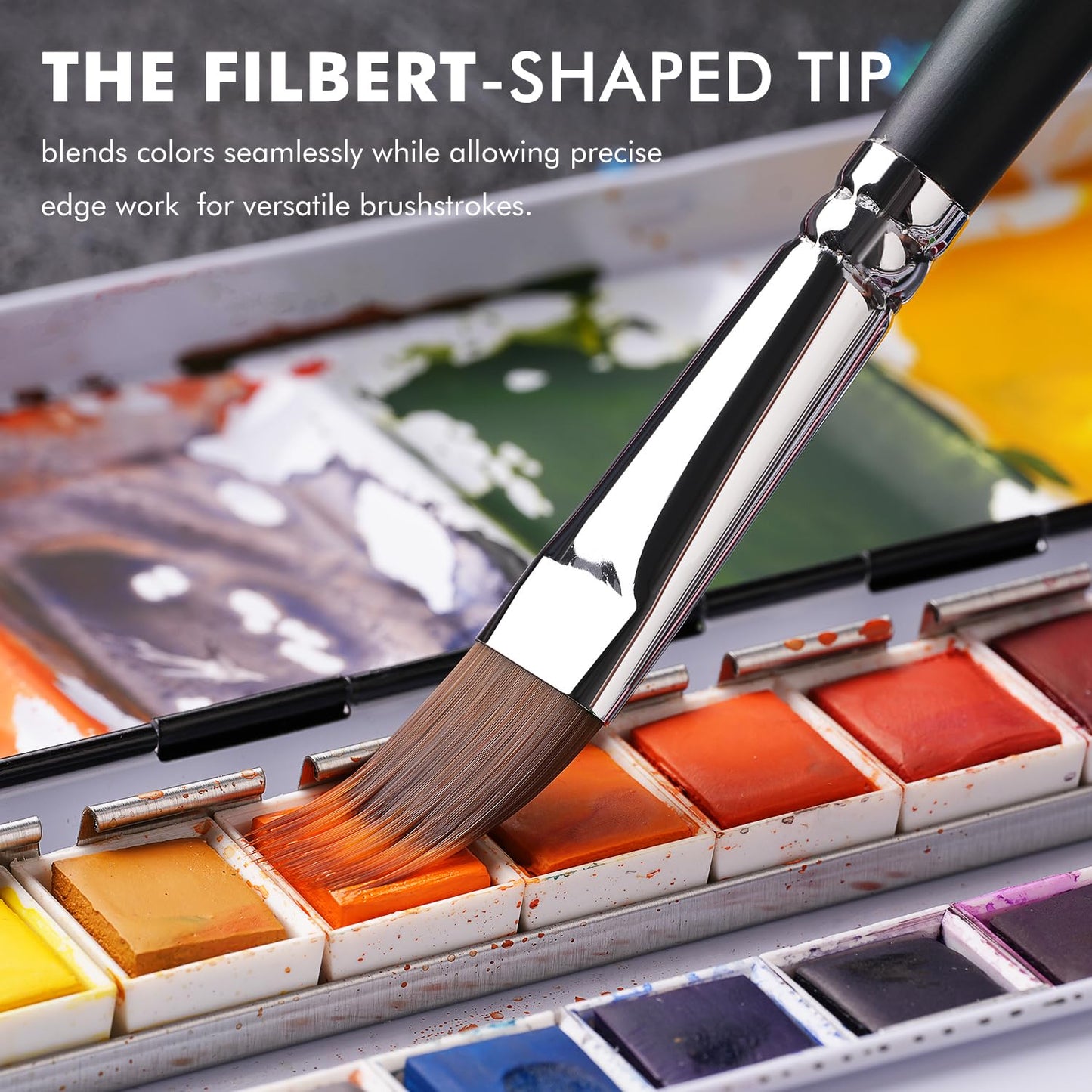 5Pcs Dual-Layer Grainer Paint Brush Set – Fuumuui Texture Comb/Filbert Brushes for Grass, Fur, Trees, Landscape – Synthetic Bristles for Watercolor, Acrylic, Painting Artist Tool