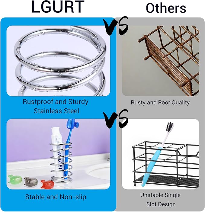 Stainless Steel Toothbrush Holder Spring Shape Pen Holder Makeup Brush Organizer Toothbrush Stand ﻿
