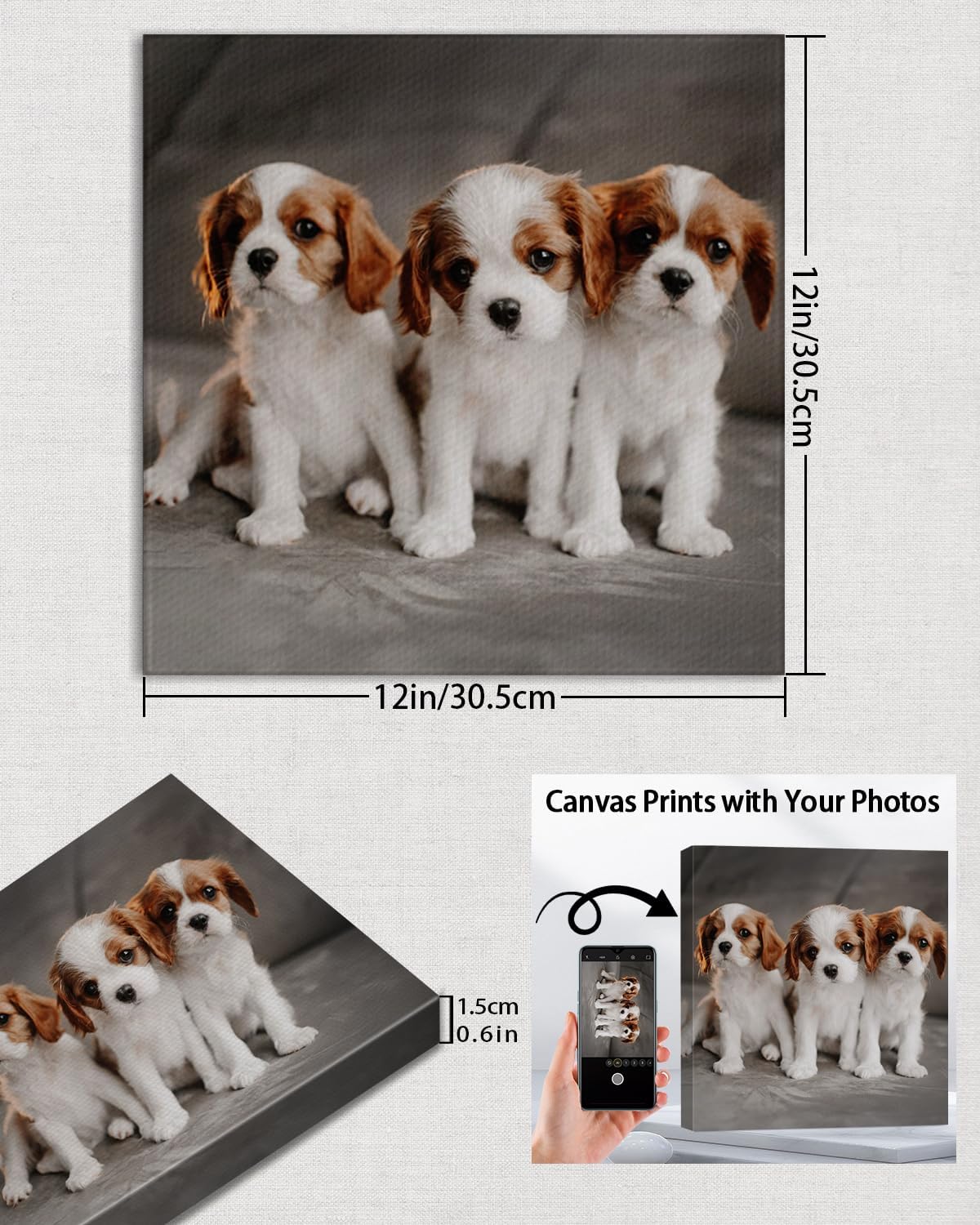AbcCustomize Custom Canvas Prints,Transform Your Memories into Beautiful Art with Personalized Photo on Canvas,Personalized Canvas Wall Art for Home Decor, Gifts, and Keepsakes