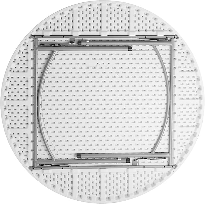 2 Pack! 60" Round Granite White Plastic Folding Banquet Table, Heavy Duty, Modern Design, Indoor & Outdoor Use, 8 Seating Capacity