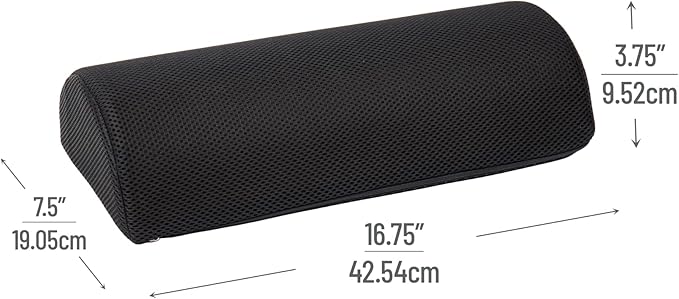 Mind Reader Foot Rest, Foot Stool, Under Desk at Work, Ergonomic, Adjustable, Office, Foam, 7.5" L x 16.75" W x 3.75" H, Black