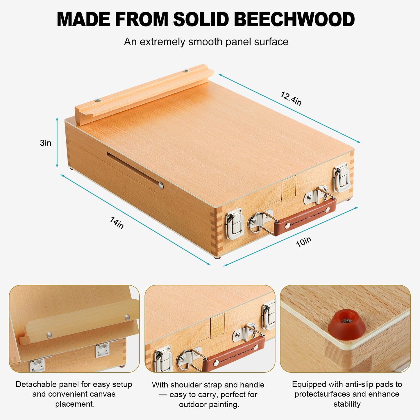 Beechwood Tabletop Easel Set for Painting, 60 Pieces 2-in-1 Art Supplies Specially Tailored for Painting & Sketching, Portable Adjustable Sketchbox Art Easel for Beginners and Art Lovers