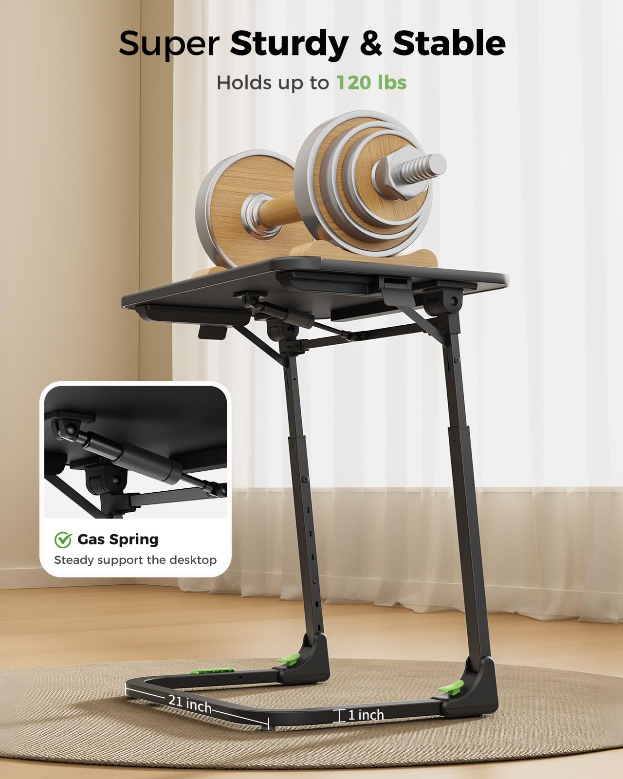 SAIJI Foldable TV Tray | Easy Folding Small Table, Height & Tilt Adjustable TV Trays for Eating, Working, Crafting - Sturdy TV Dinner Tables on Couch & Bed