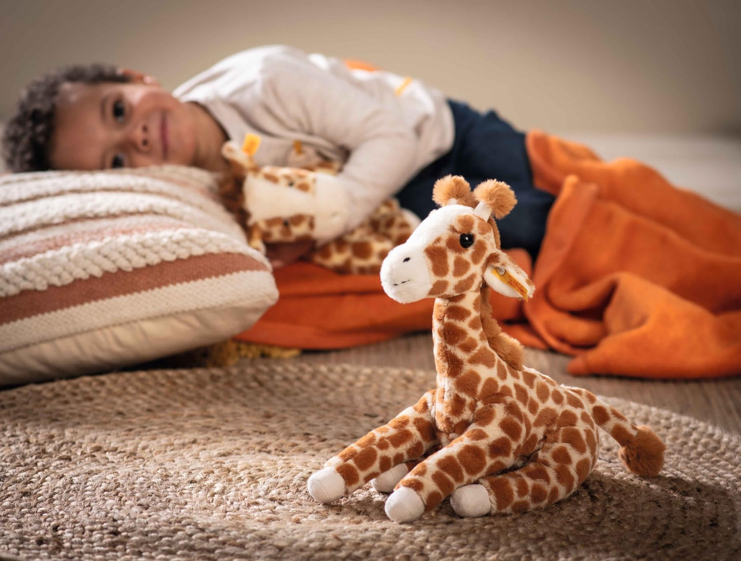 Steiff Gina Giraffe Premium Stuffed Animal for Kids, Soft Plush Toy for Girls and Boys, Spotted Light Brown, 11 Inch