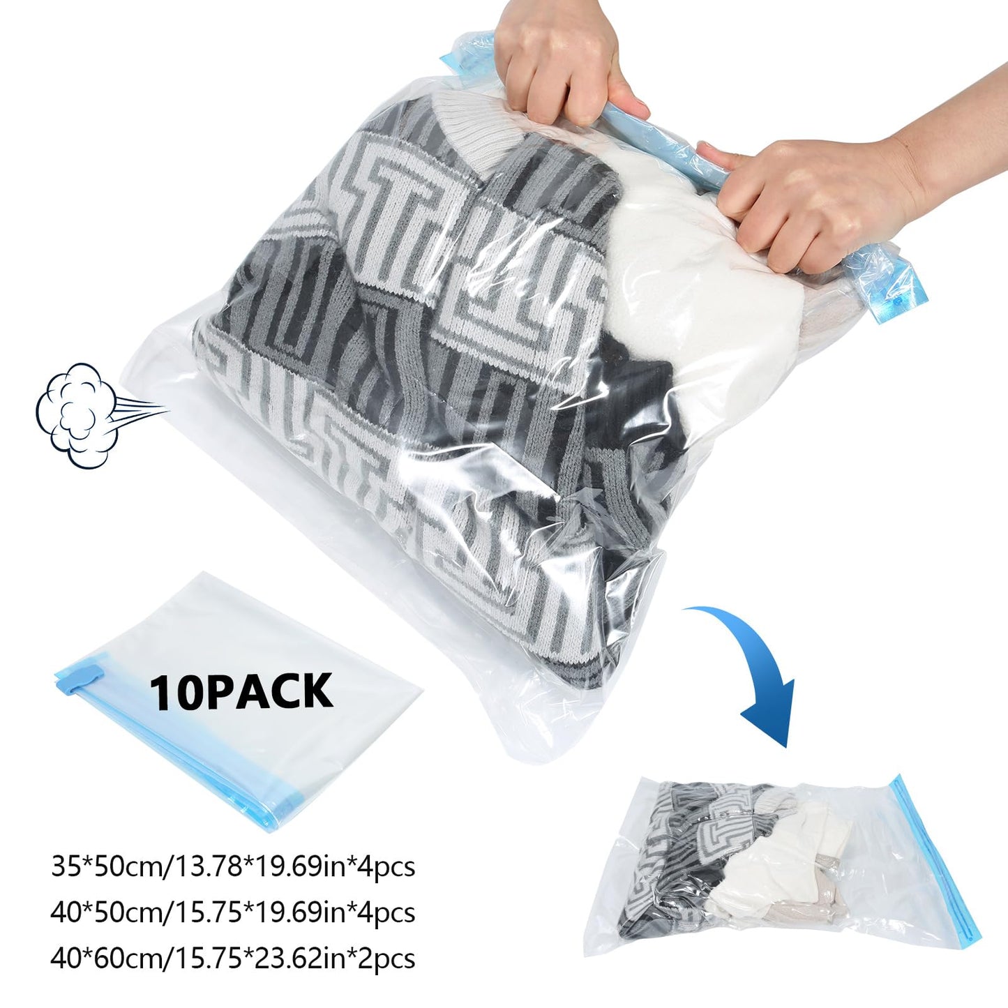 Extra Large Storage Bags Set Heavy Duty Moving Totes with Handles, Waterproof Dual-Way Carrying Design Fold Flat Storage Totes For Effortless Moving, (Gray, 12 Park-2 Moving bag & 10 Vacuum Seal Bags)