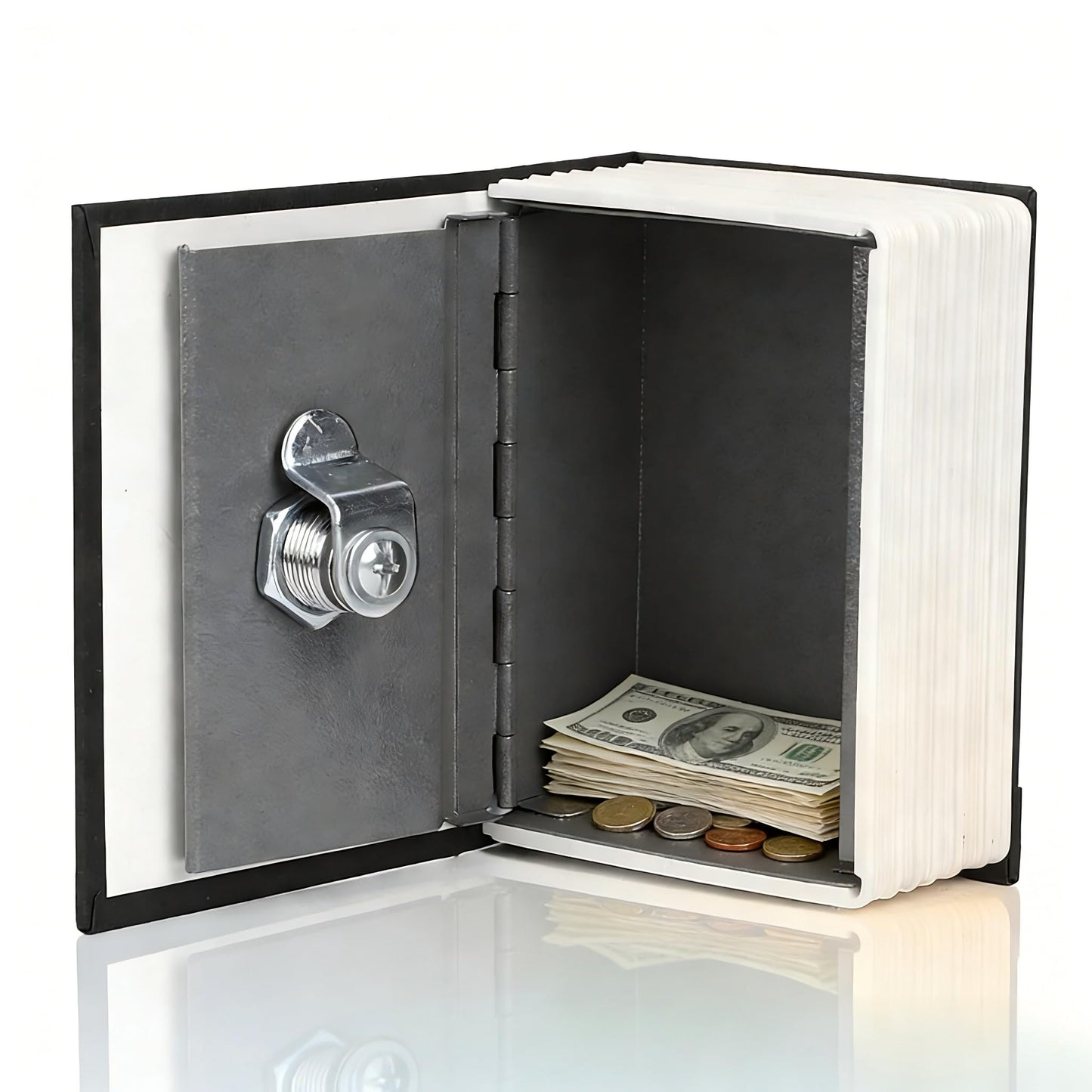 ZAWELIYO Mini Simulation Book Safe Storage Box Money Cash Jewelry Security Lock Case with Keys Metal Safe Box for Home Office Travel Use