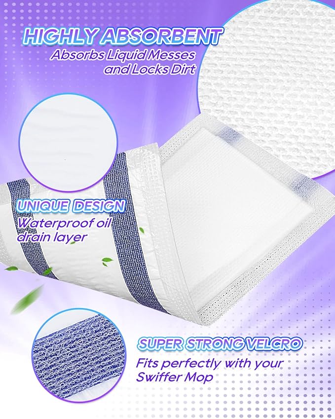 Mopping Pad Refills for Wet Jet Mop, 15 Pack Disposable Multi Surface Wet Jet Refill Pads, Thick Absorbent Nonwoven Floor Mop Pads, Wet Pads Refill, Spray Mop Pads Replacement