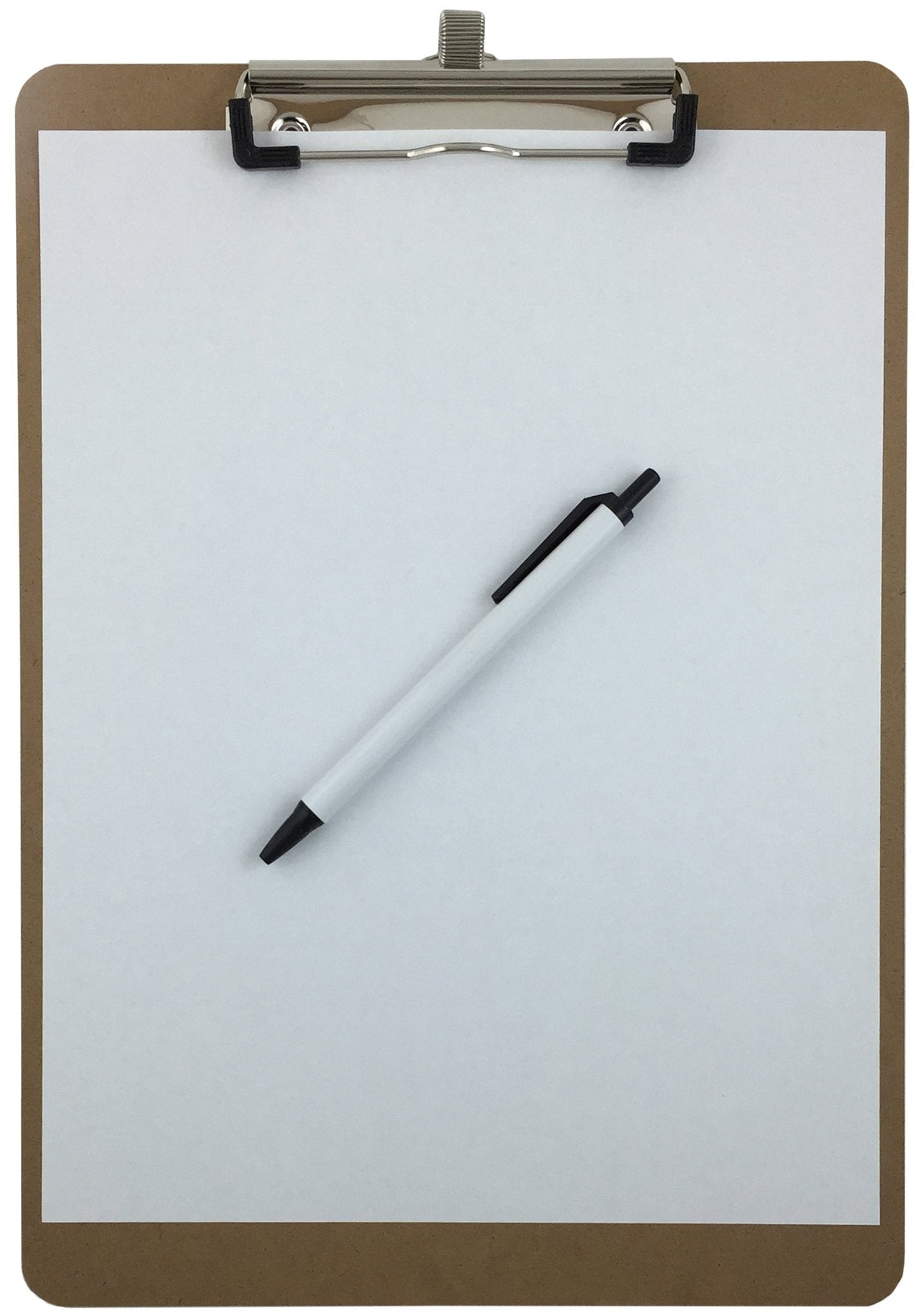 Pen Holder Clipboard, Letter Size, Low Profile Clip, Hardboard, 6-Pack (Pen Included)