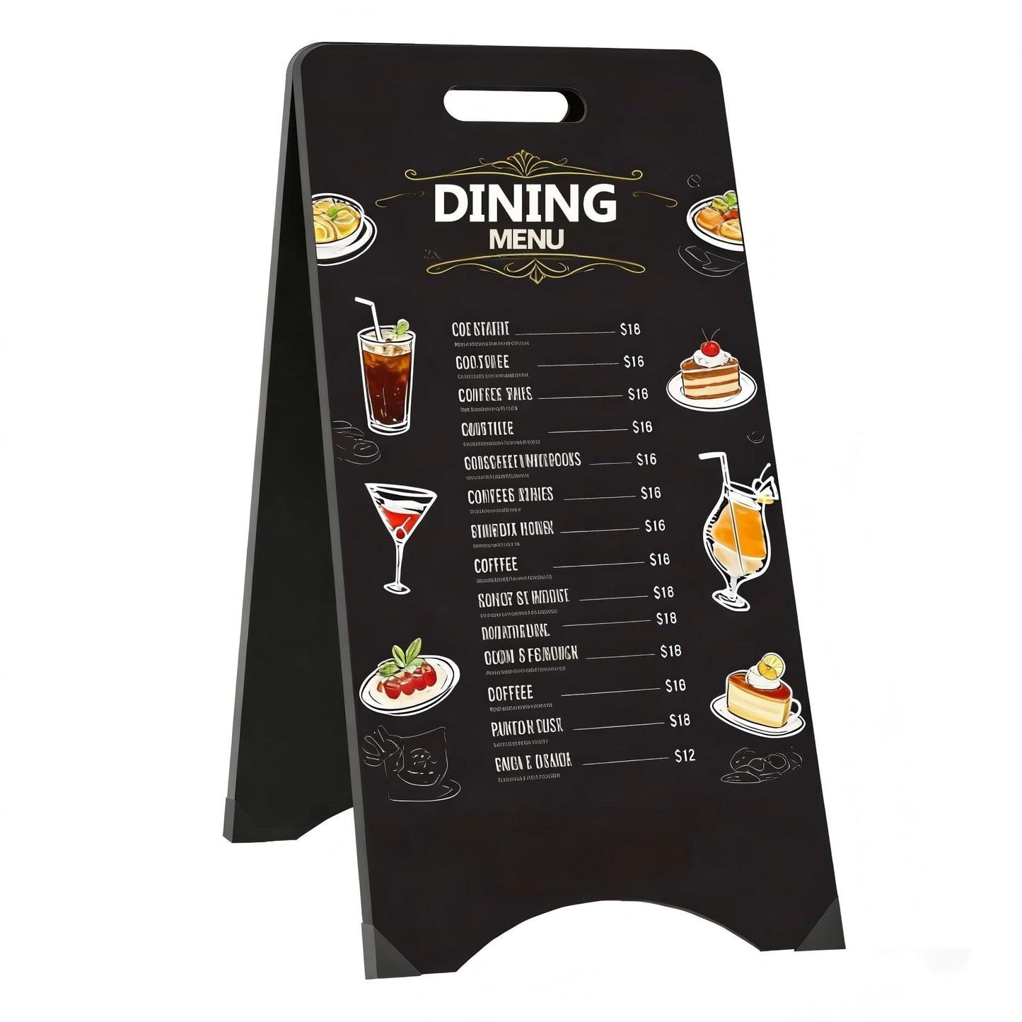 A-Frame Chalkboard Sign Large 15" x 30" Sandwich Chalkboard Double Sided Sidewalk Signs Outdoor Foldable Blackboard Menu Display for Weddings, Restaurant, Business