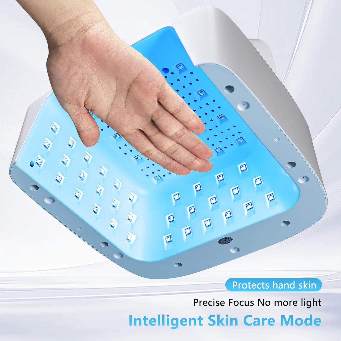 JODSONE U V LED Nail Lamp with Hand Pillow Large Space for Salon Portable Handle Front and Rear Dual Display Professional Nail Lamp Fast Drying Gel Nail Polish