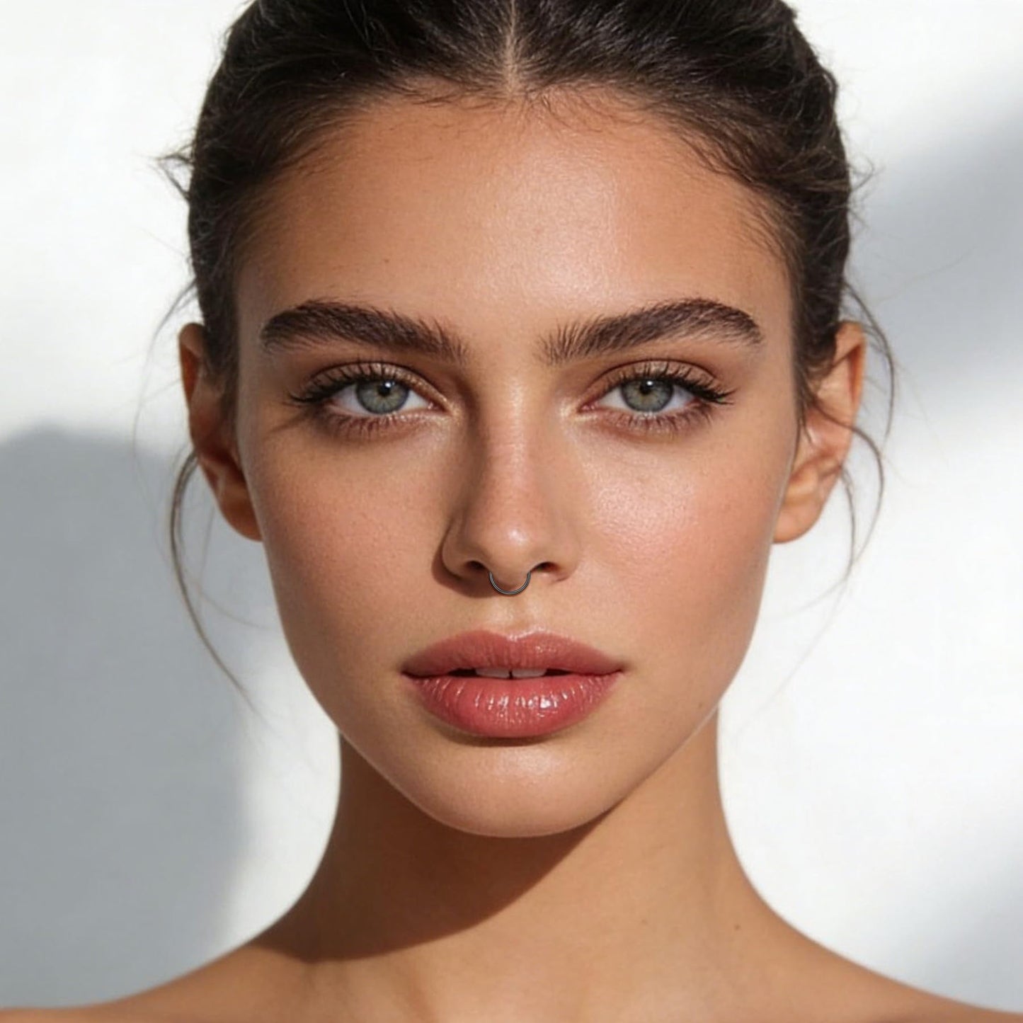 JFORYOU Fake Nose Studs Non Piercing Septum Piercing Ring Fake Nose Helix Rings for Women Men