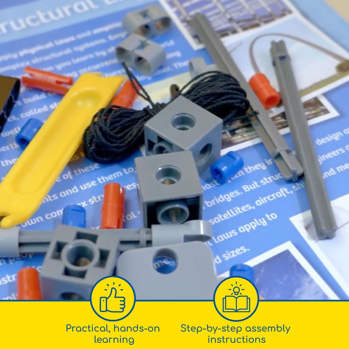 Thames & Kosmos | Structural Engineering: Bridges & Skyscrapers | Science & Engineering Kit | Build 20 Models | Learn about Force, Load, Compression, Tension | Parents' Choice Gold Award Winner, Blue