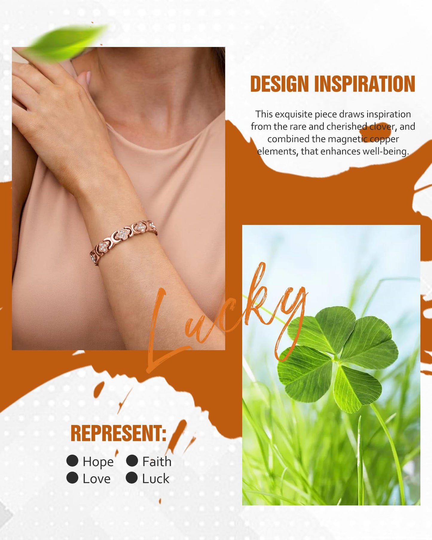 Jecanori Copper Bracelets for Women&Ring, Pure Copper Magnetic Bracelet with 3500 Gauss Magnets,Ideal Gift
