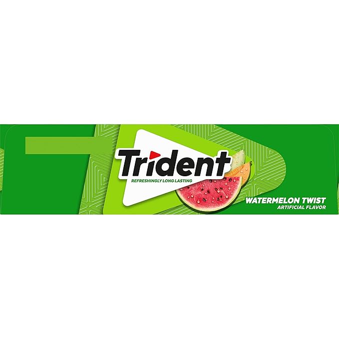 Trident Watermelon Twist Sugar-Free Chewing Gum, 12 Packs of 14 Pieces (168 Total Pieces)