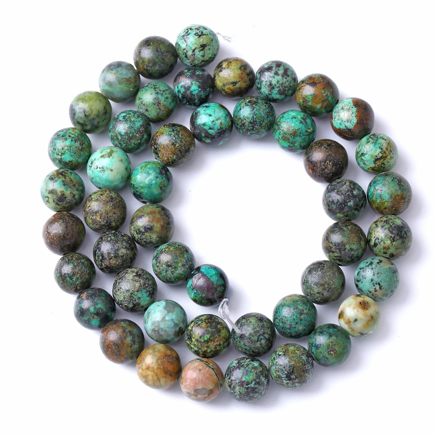 6mm 60pcs Natural Stone Green African Turquoise Spacer Loose Beads for Jewelry Making DIY Bracelet Necklace