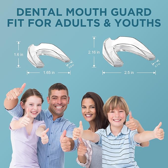 Mouth Guard for Grinding Teeth at Night: Night Guards for Teeth Clenching Custom Fit for Nighttime Protection - 4 Pack 20 Cleansing Tablets