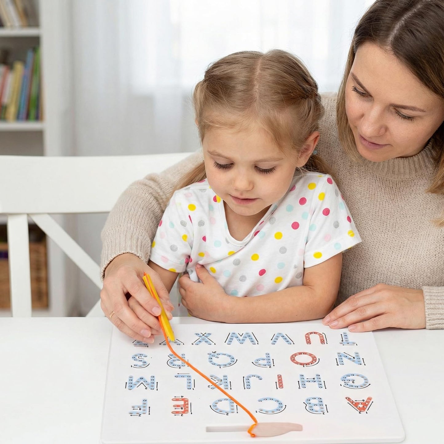 LovesTown Magnetic Alphabet Tracing Board, Double Sided Magnetic Letter Board for Kids Preschool Educational Learning Toys for Toddlers