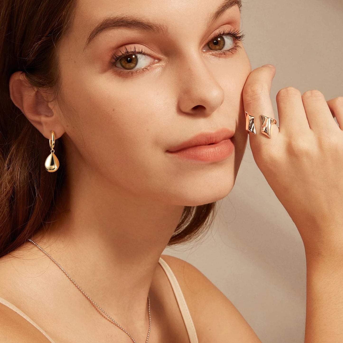 14K Gold Plated S925 Sterling Silver Post Teardrop Dangle Hoop Earrings for Women Gold Dangle Huggie Earrings with Teardrop Hypoallergenic Trendy Earring