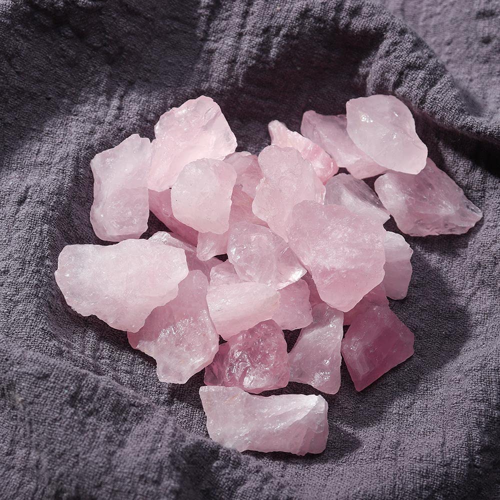 Apengshi 1/2 lb(230g） Natural Rose Quartz Crystal Tumbled Rough Stone Healing Crystal Chakra Raw Stone Meditation Reiki Collection