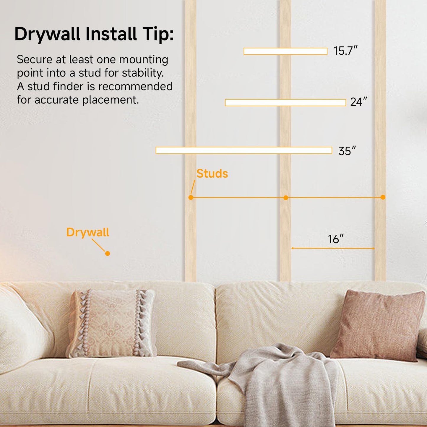 INHABIT UNION White Floating Shelves for Wall-24in Wall Mounted Display Ledge Shelves Perfect for Bedroom Bathroom Living Room and Kitchen Decoration Storage (Set of 2)