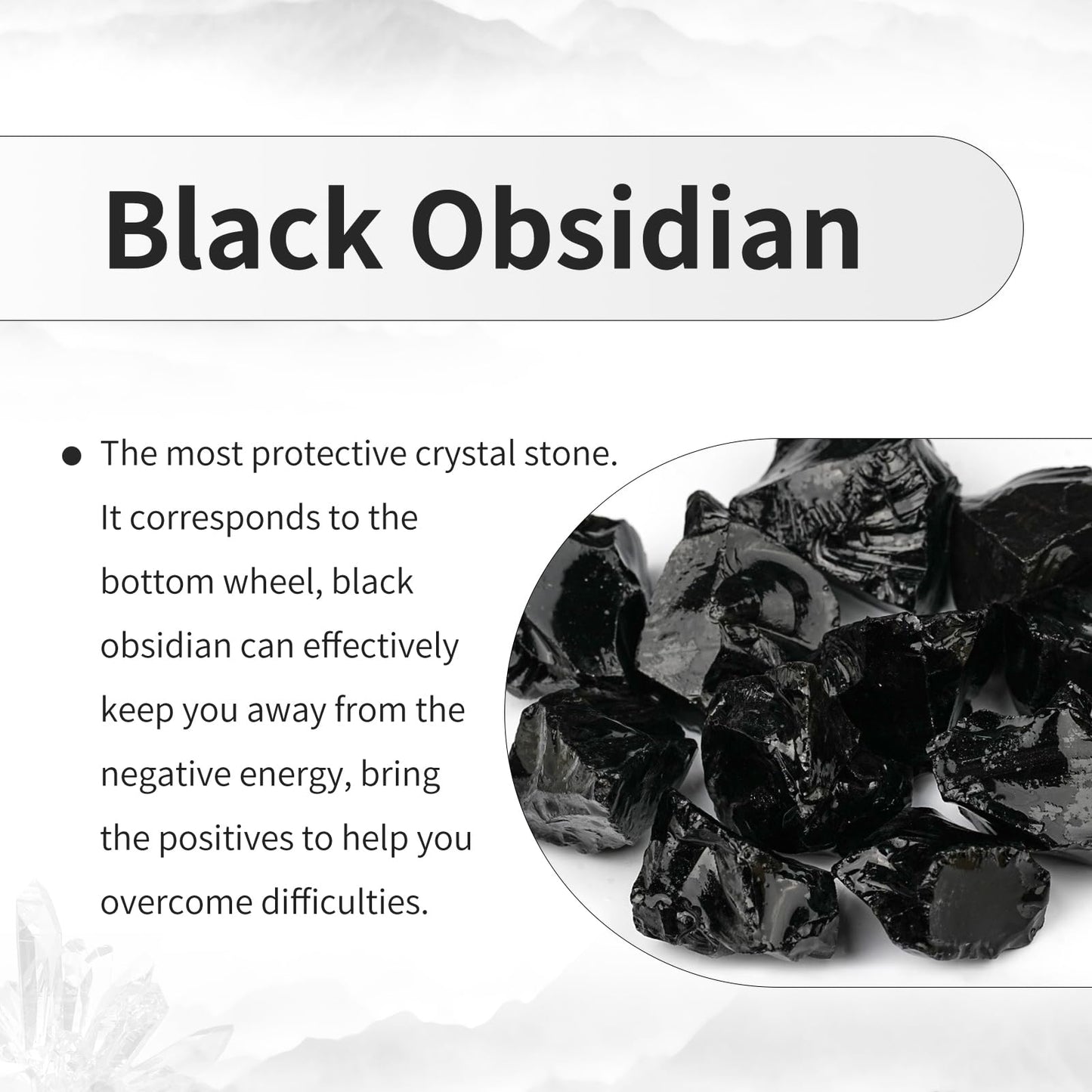 TUMBEELLUWA 10 Pcs Natural Crystal Flower Shaped Beads for Jewelry Making 5 mm, Black Obsidian Large Hole Beads for Crafts Macrame Hair Braids