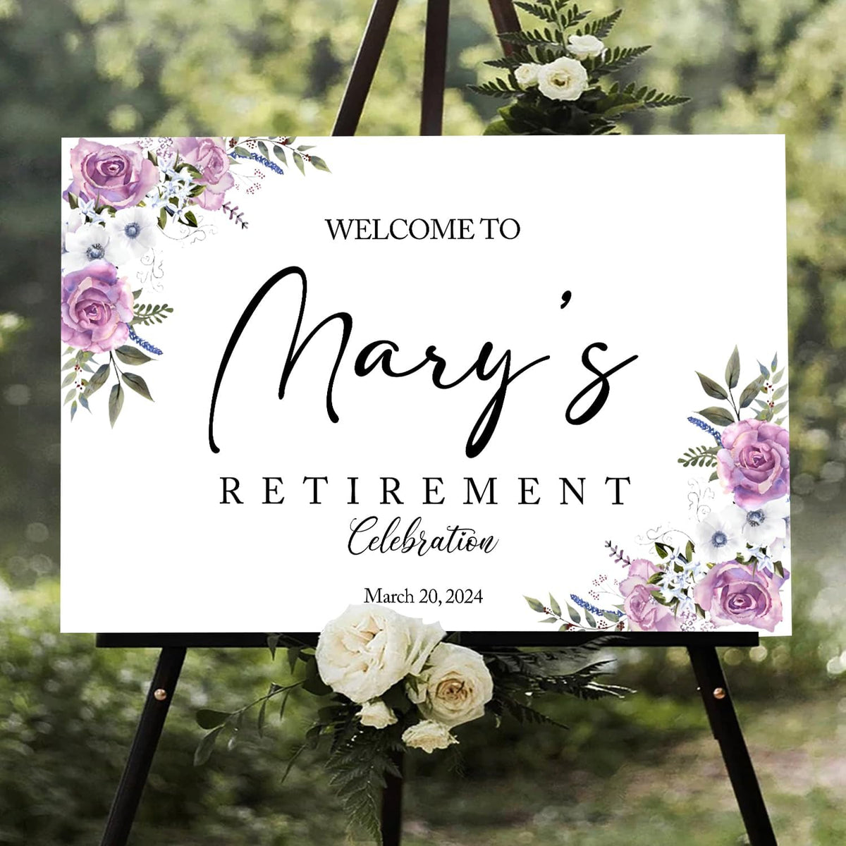 Retirement Party Decor - Gold & Black Celebration Welcome Sign, Full Size
