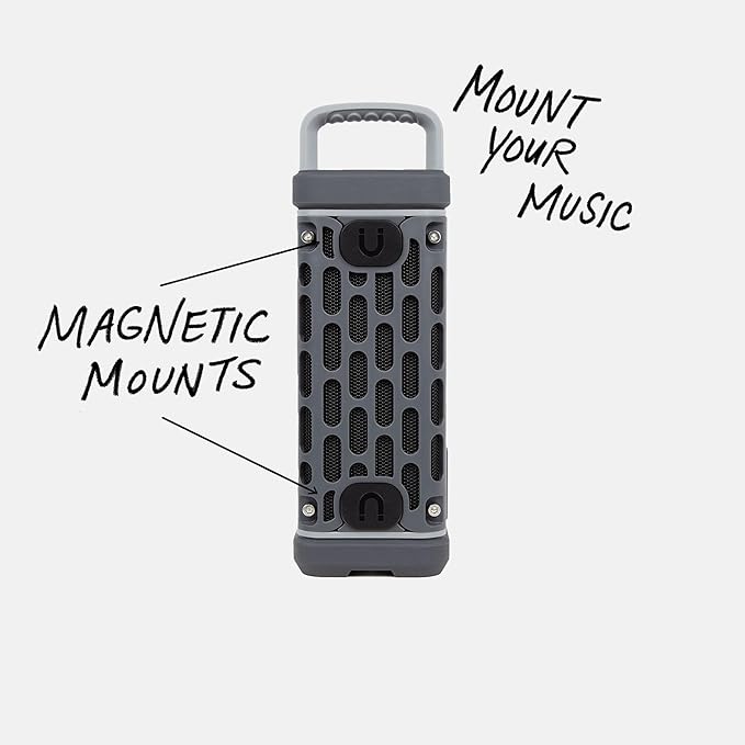 Turtlebox Ranger: Loud! Outdoor Portable Bluetooth 5.4 Speaker | Rugged, Waterproof, Ultra-Portable | Plays to 105 db, Deep Bass, Shockproof, Unlimited Pairing for Full Stereo Experience, Gray