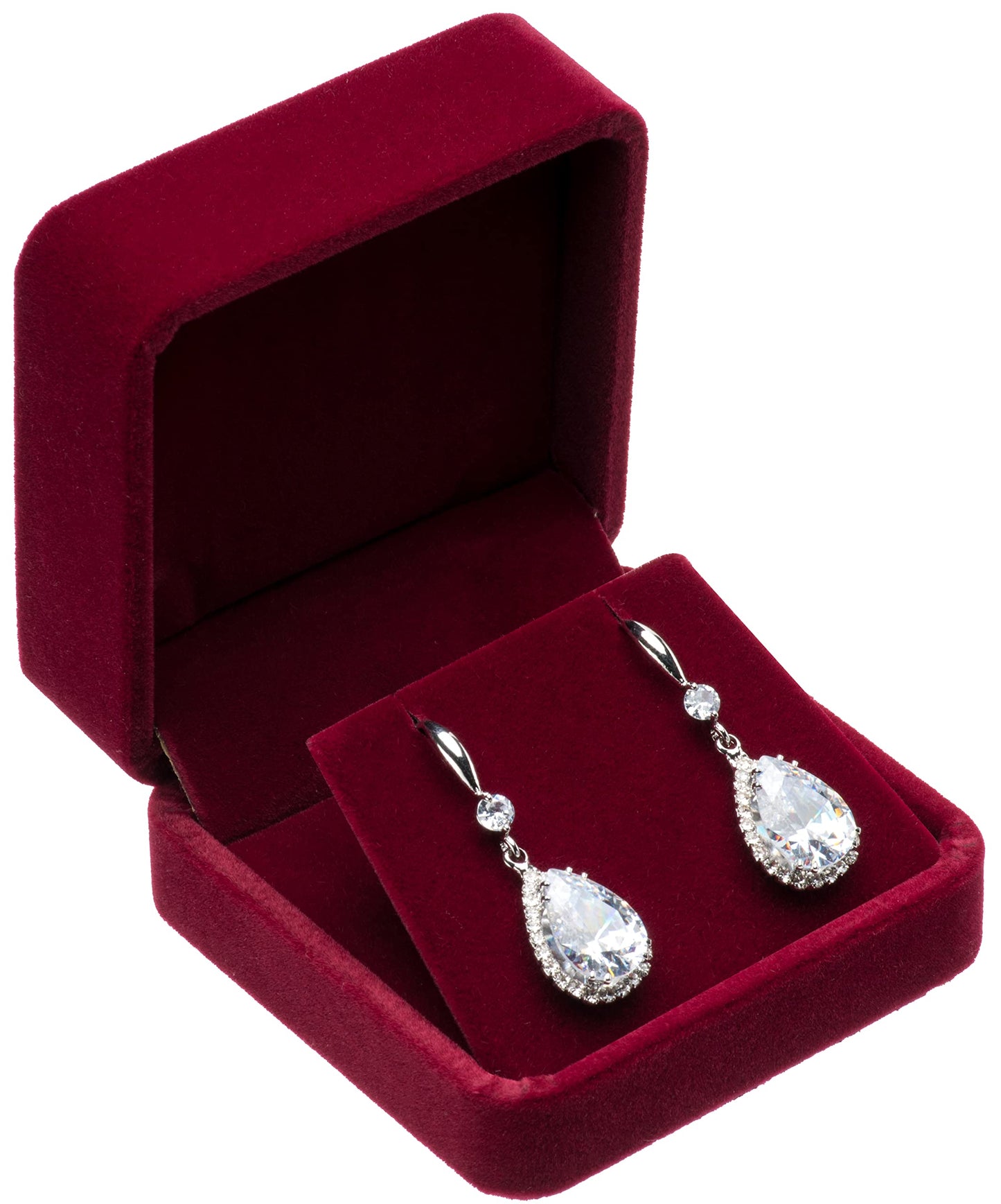 Giftop Velvet Earring Gift Boxes Jewelry Box (Red)