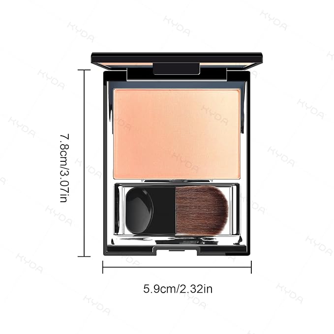 KYDA Peach Matte Gradient Blush, Gradient Light Apricot Peach Color, Ultra-fine Matte Powder Blush, Soft Buildable Cheek Color, Lightweight Smooth, Multiuse Blusher Compact