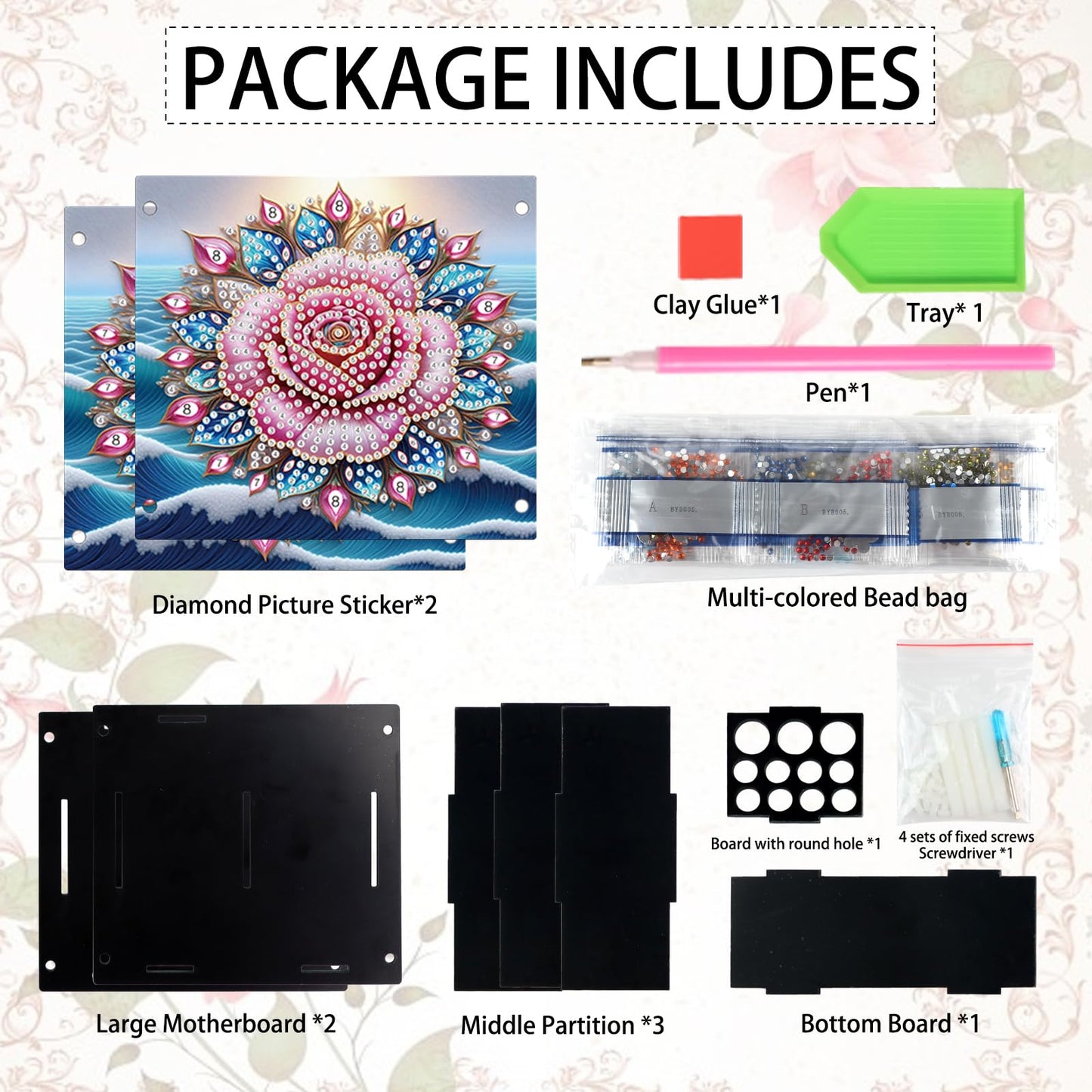 AiYuanzsh DIY 5D Diamond Painting Pen Holder Set – Floral Pencil Holder Craft Kit for Desk, Decorative Diamond Art Organizer for School, Office, and Home