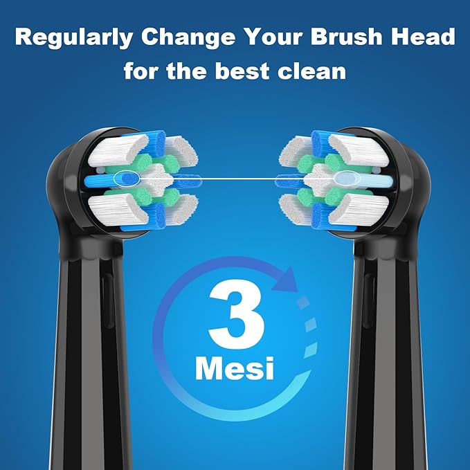 8 Pack iO Replacement Heads Compatible with Oral B iO, for Oral B iO 2/3/4/5/6/7/8/9/10 Series Toothbrushes, Medium Bristles, Soft Yet Effective, Black