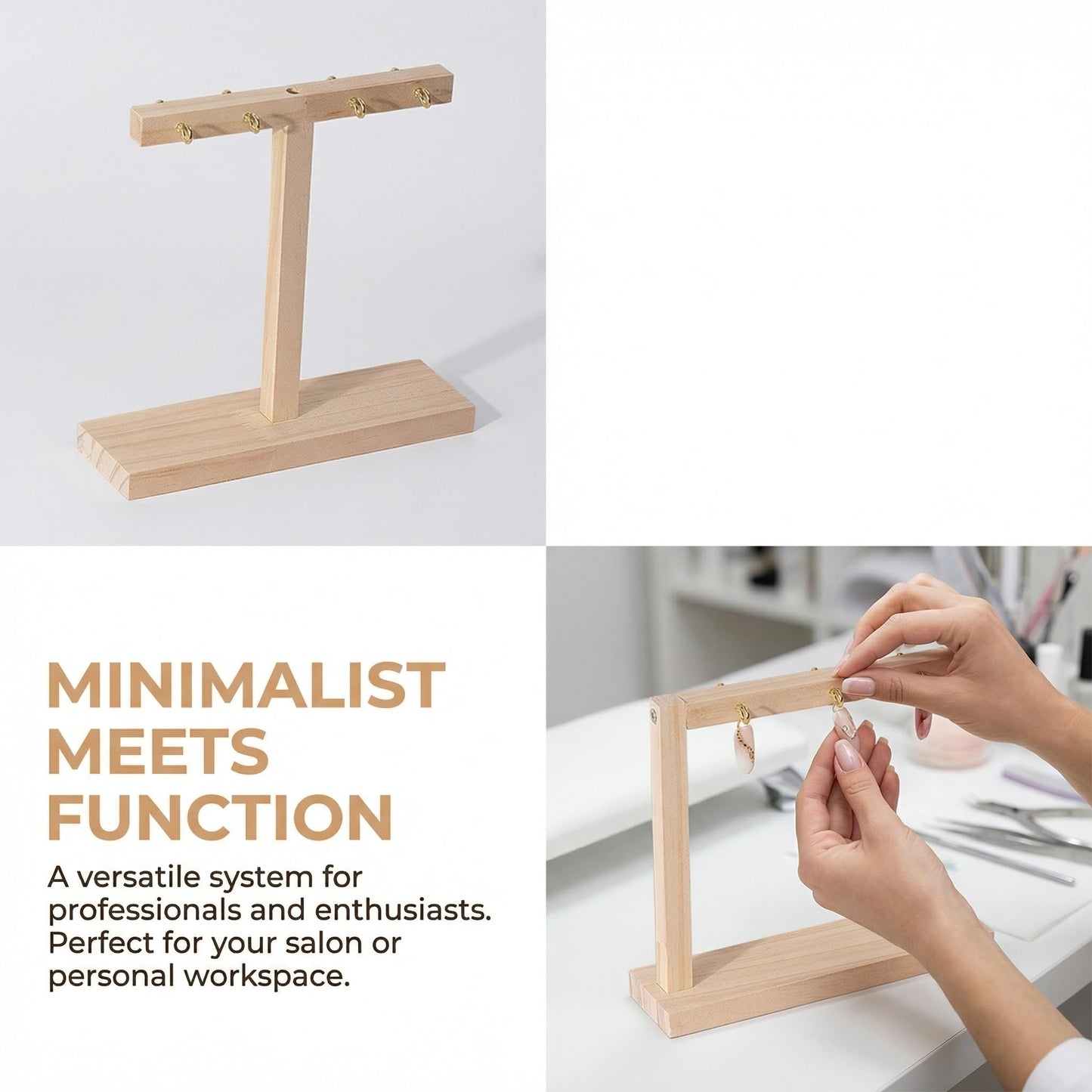 Teruyol Nail Swatch Sticks Display Stand Storage Manicure Tool Gift Organizer Rack for Women Home False Nails Sample Tips, L 20x6x17.5cm