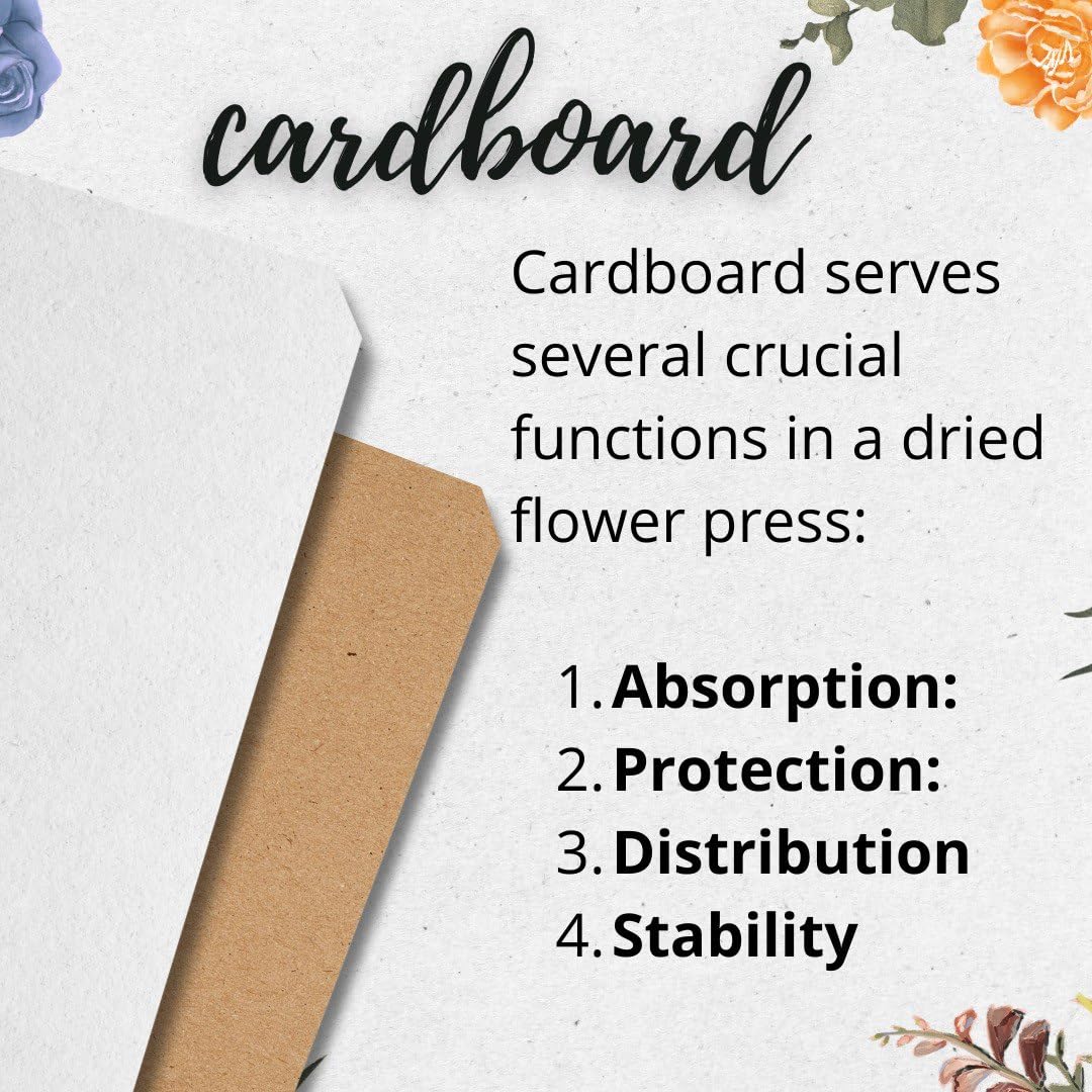 ECOHOME Flower Press Kit Replacement Cardboard Sheets - Ideal for Paper Crafting with Dried Flowers, Extends Lifeline, & Versatile Use in Botanical Art, 11.5x8.2 Size