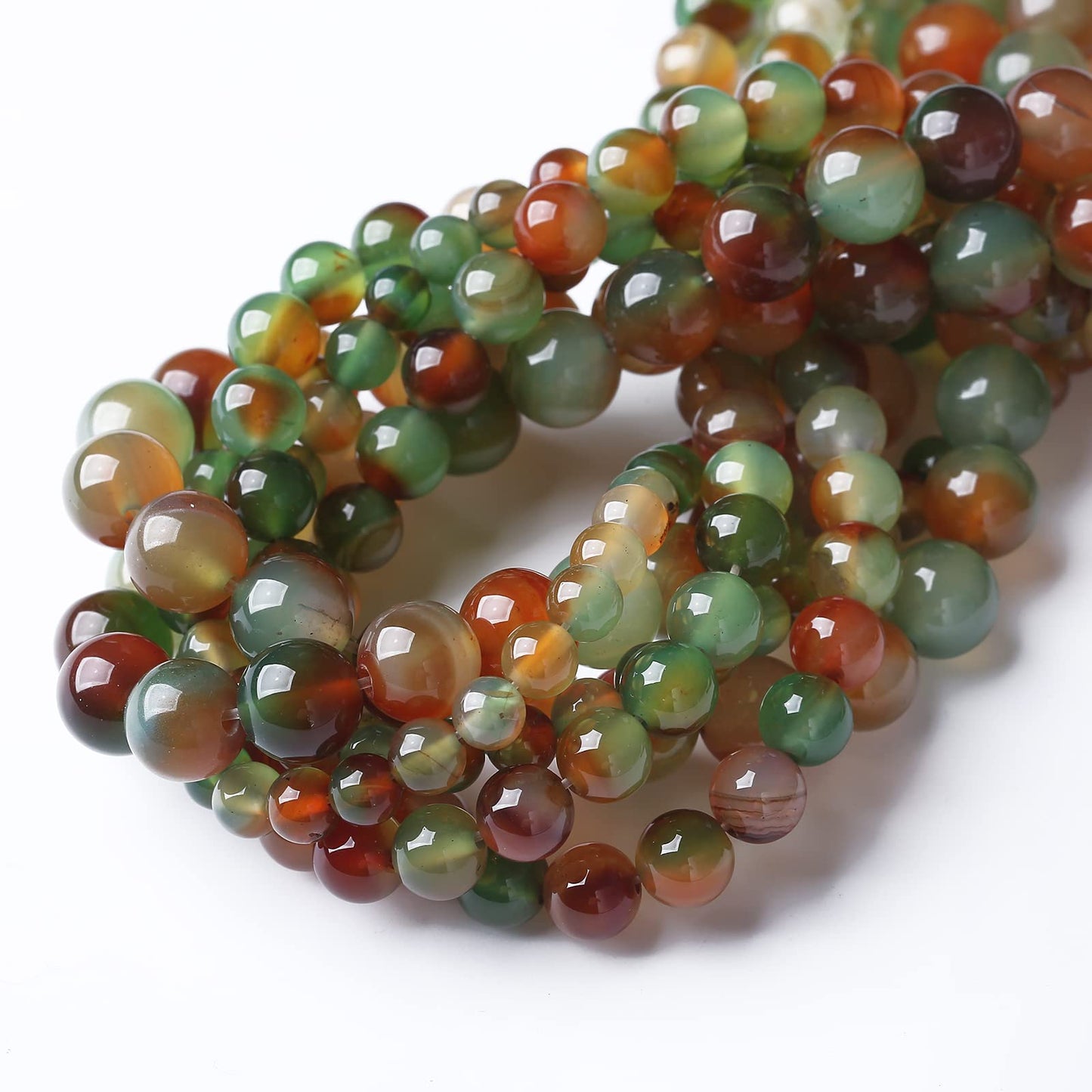 45PCS 8MM Natural Peacock Agate Stone Beads Energy Healing Beads for DIY Jewelry Bracelet Necklace Making for Jewelry Making15Inch