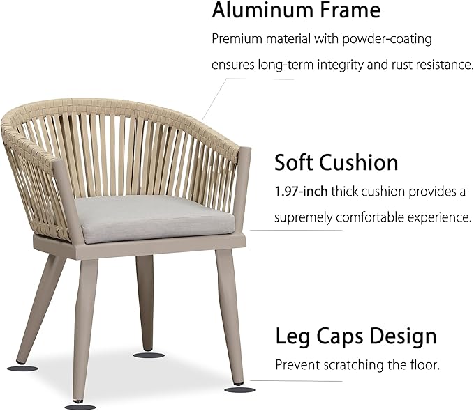 PURPLE LEAF 11 Pieces Outdoor Dining Set with Patio Aluminium Dining Table and Wicker Rattan Chairs Modern Furniture Cushions Sets for Backyard Indoor Decor Kitchen Champagne