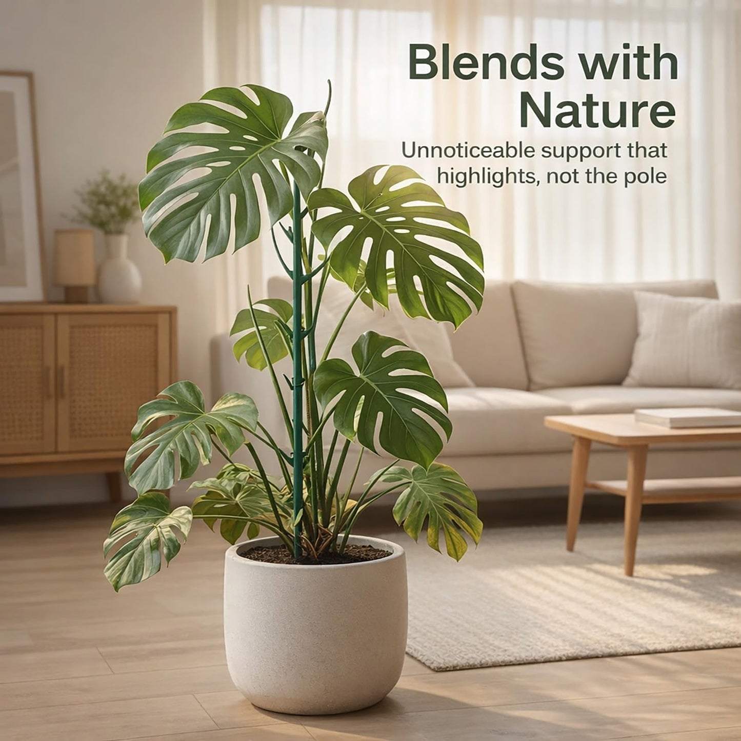 Plant Support Stakes for Indoor Plants, Stackable Monstera Support Pole for Climbing Plants, Moss Pole Alternative for Pothos, Philodendron & Vine Plants(26PCS)