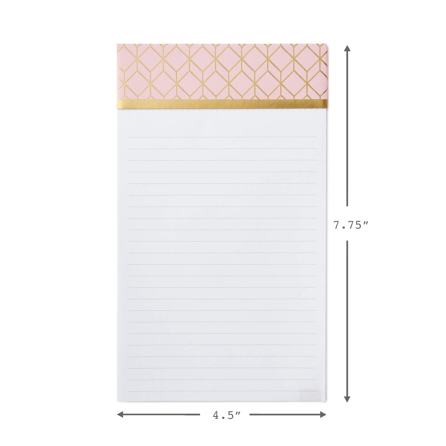 Hallmark Notepad Bundle with Pen, Pretty Pinks (3 Notepads in Assorted Sizes with Gold Pen)