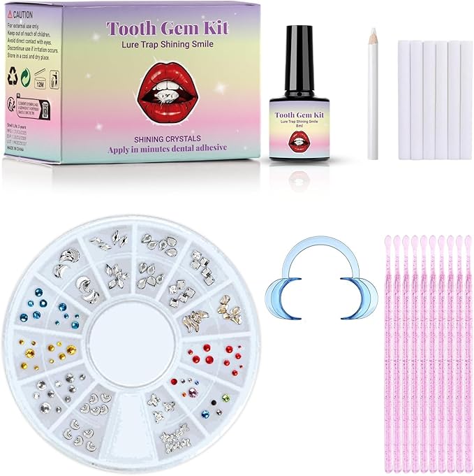 DR.Seya Tooth Gems Kit for Teeth, Tooth Gem Kit Jewelry for Women | 2025 New Professional | Safe & Easy Application | Long Lasting Sparkle