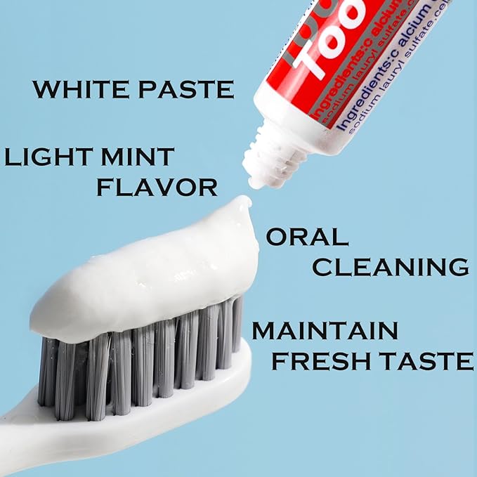 30 Tubes Bulk Travel Size Toothpaste,Extra Small 0.35oz Small Toothpaste Travel Size Bulk 0.8x3.5 inches Peppermint Mini Disposable Toothpaste for Hotel,Guests,Homeless,Charity