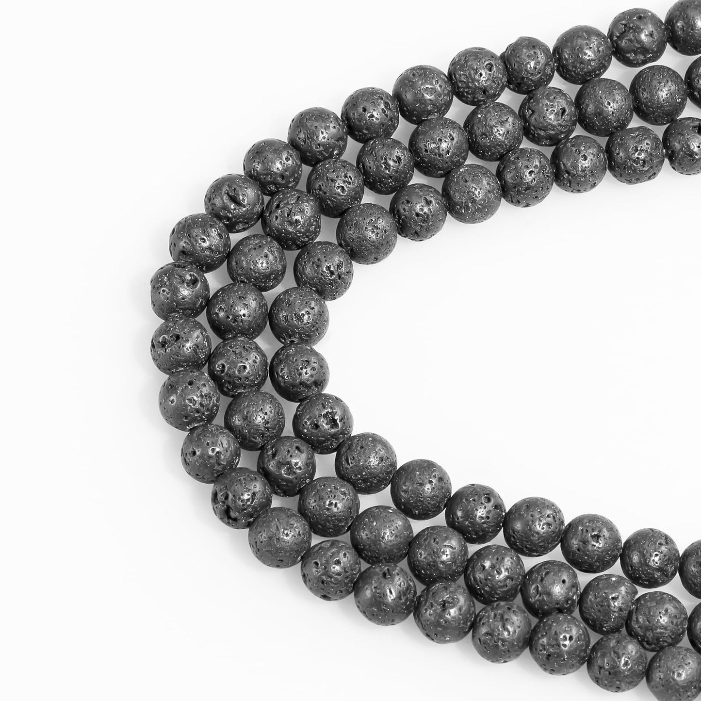 8mm Natural Gemstone Lava Round Loose Beads for Jewelry Making DIY Bracelet Necklace (45-48pcs/strand)