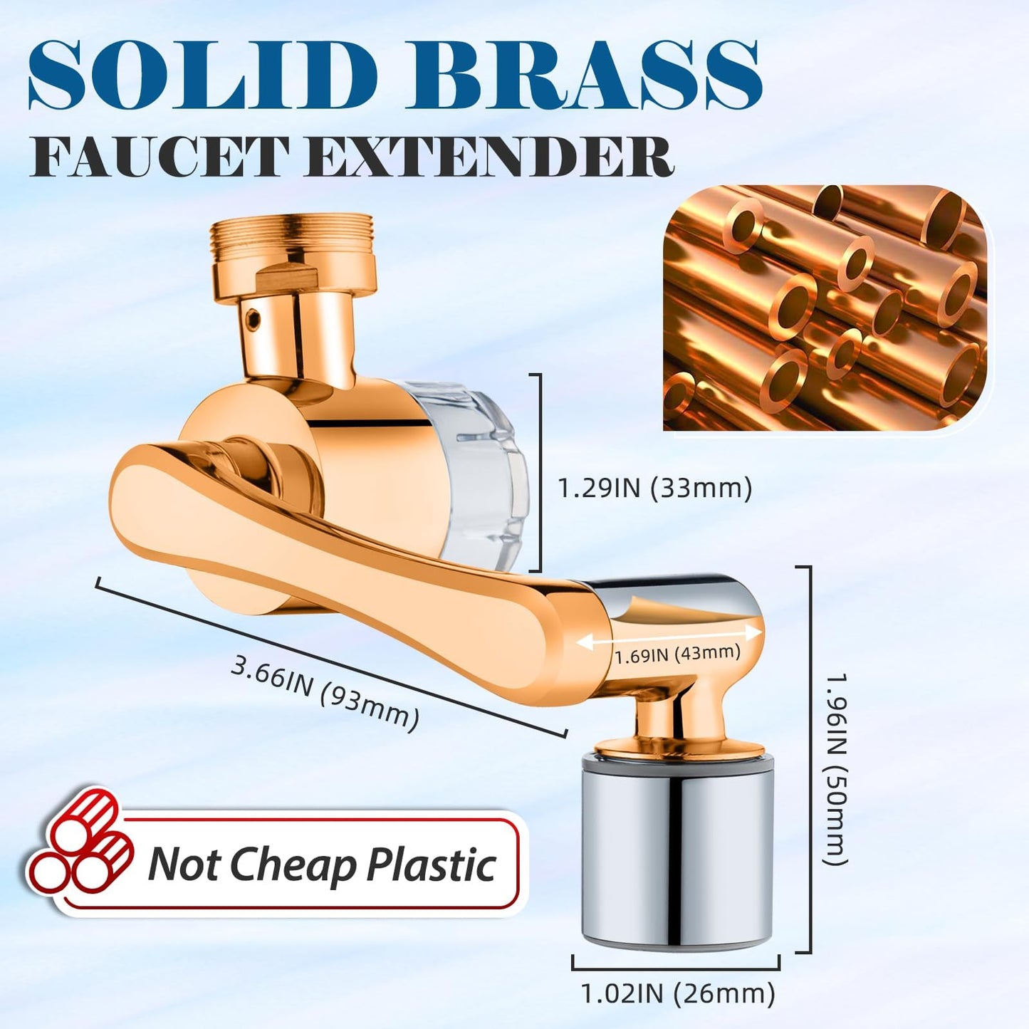 Sink Water-Filter 1080-Rotating Faucet Extender - Kitchen Bathroom Swivel Faucet Aerator, Water Filter with Active Carbon for Water Purifier System & Skin Care, Kitchen Faucet Filter Tap Attachment