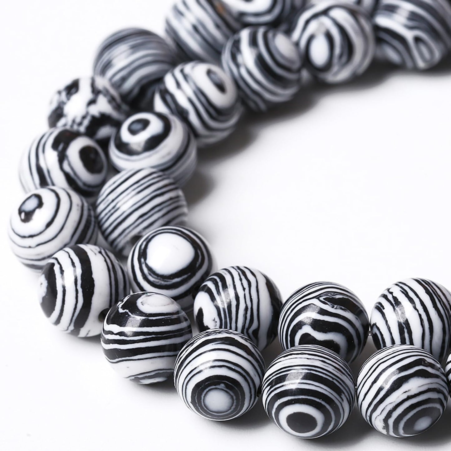 180pcs 4MM Black Peacock Turquoise Stone Beads Natural Stone Round Loose Beads for Jewelry Making DIY Bracelet Necklace 2 Strands 32"