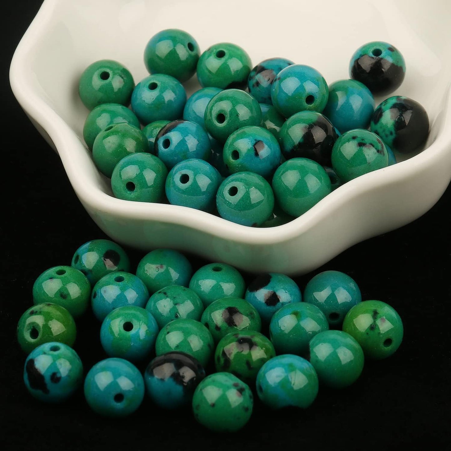 About 60pcs 6mm Natural Stone Beads Phoenix Stone Beads Energy Crystal Power Gemstone for Jewelry Making, DIY Bracelet Necklace