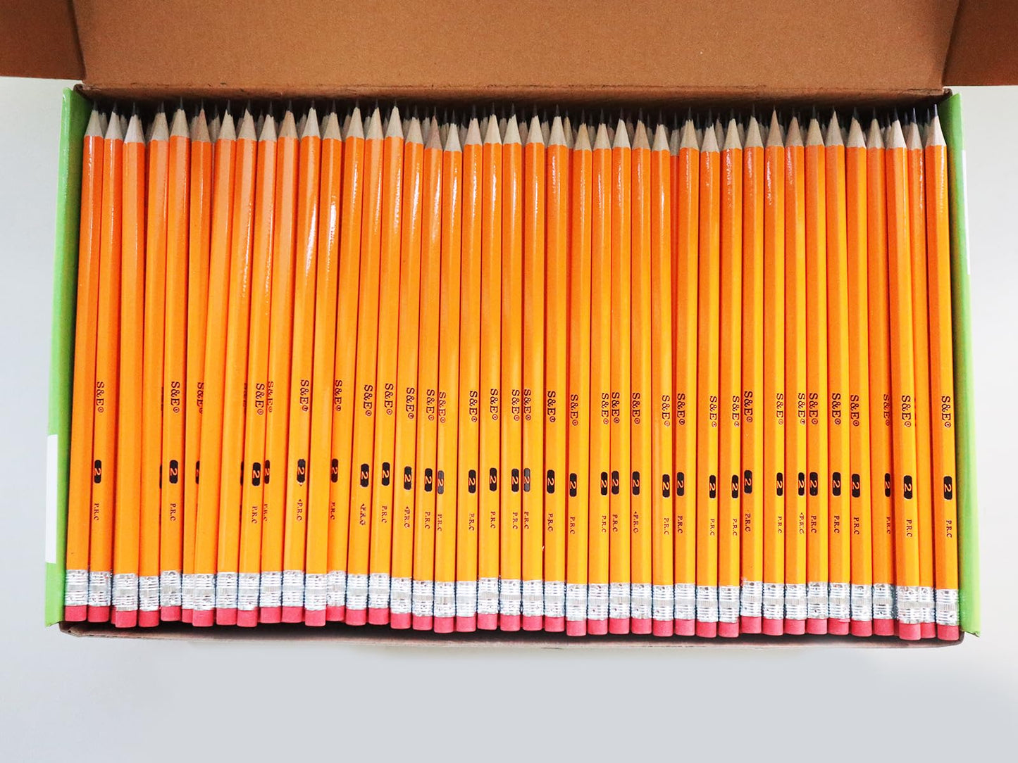 S & E TEACHER'S EDITION Woodcased #2 Pencils, Pre-sharpened, Yellow, with Erasers #2 HB Lead Bulk Box, No. 2 Pencil, Back to school, 600Pcs