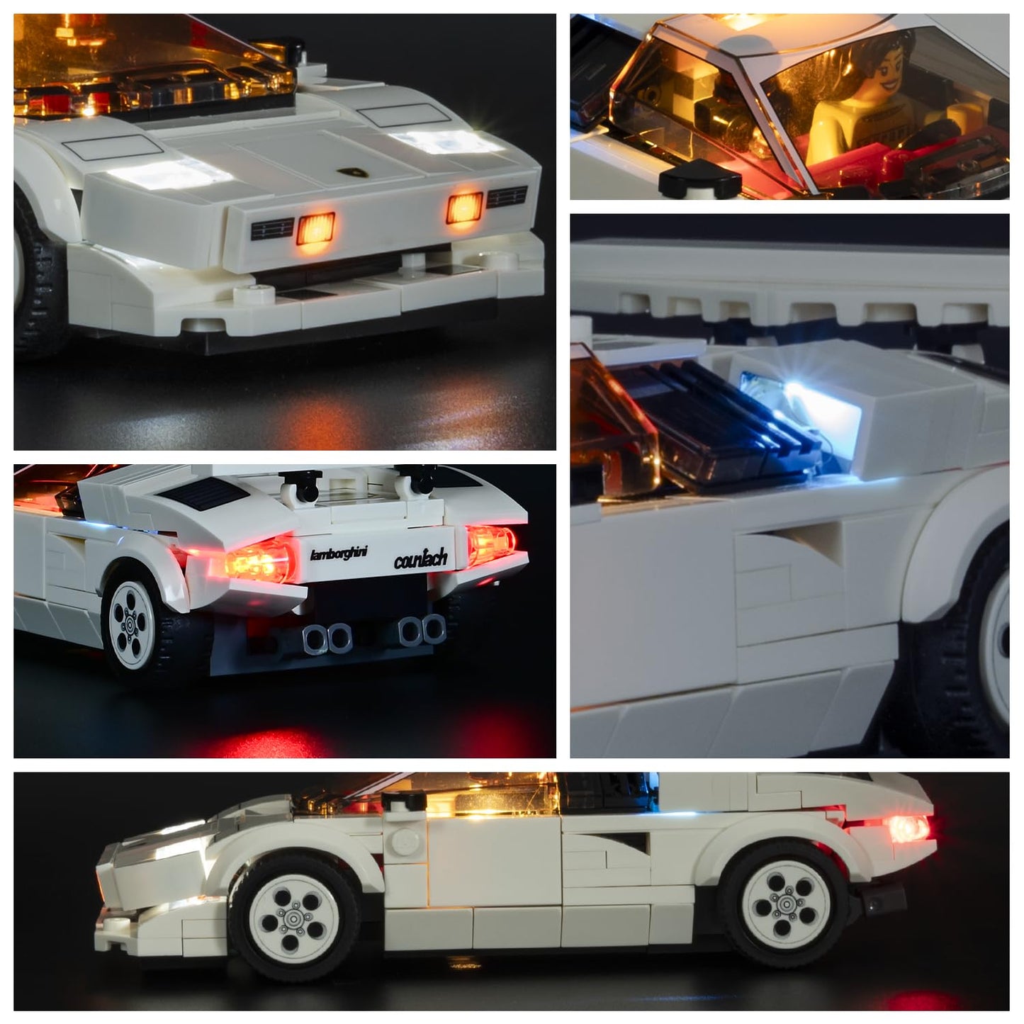 LBASE Wireless LED Light Kit for Lego Speed Champions - Car Building Blocks Lighting Set with Transparent Display Box, 1 Set + 15pcs of Random Lights (Model Not Included)