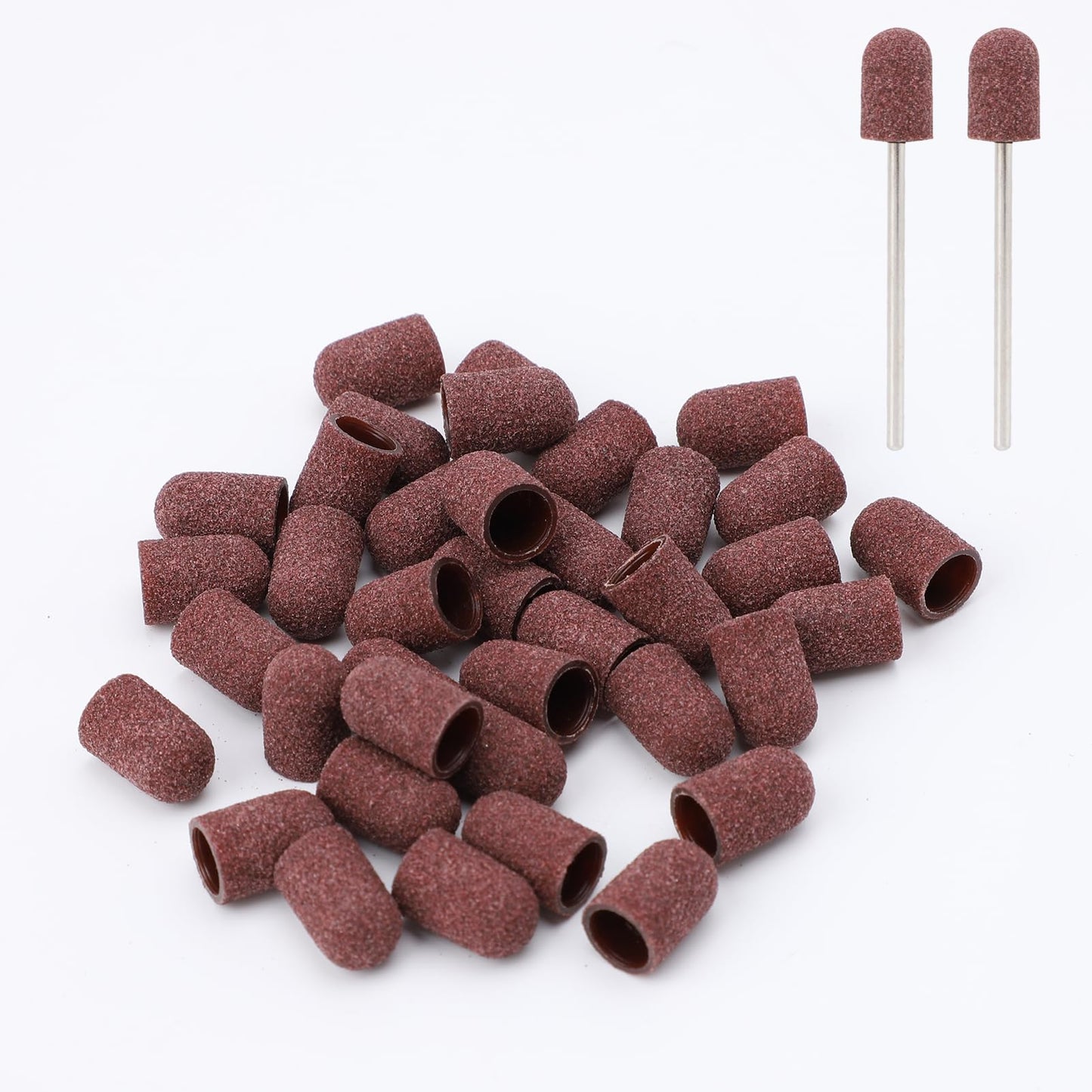 50pcs 180 Grit Sanding Bands, Nail Drill Bits, Mini Sanding Bands for Nail Drill, Includes 2 Sanding Shafts, Nail Sanding Bands, Nail Drill Accessories