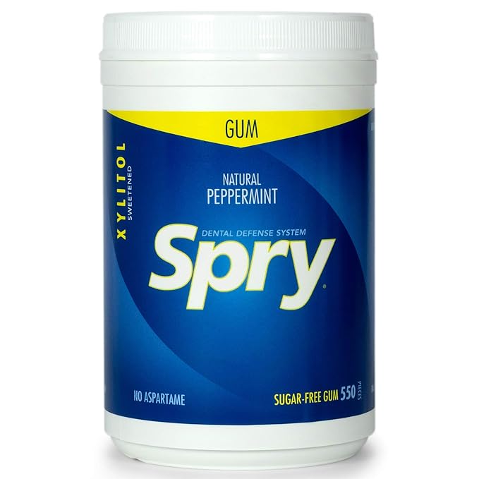 Spry Fresh Natural Xylitol Chewing Gum Dental Defense System - Aspartame-Free, Sugar-Free, Non-GMO, Gluten-Free (Variety Pack, 550 Count - Pack of 4)