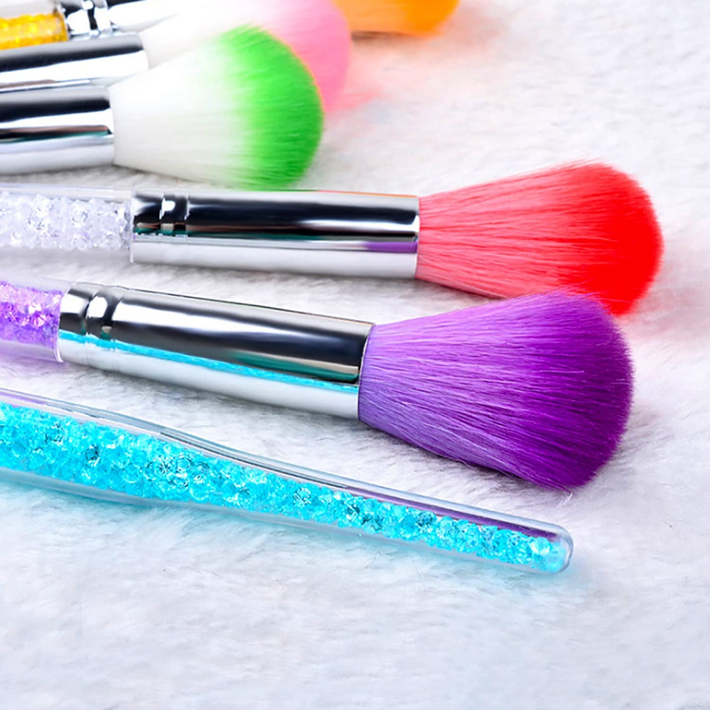 DANNEASY 7pcs Nail Dust Brush Nail Art Brush Nail Powder Brush Nail Brushes for Cleaning Dust Makeup Dipping Powder Blush Brushes Nail Art Tools