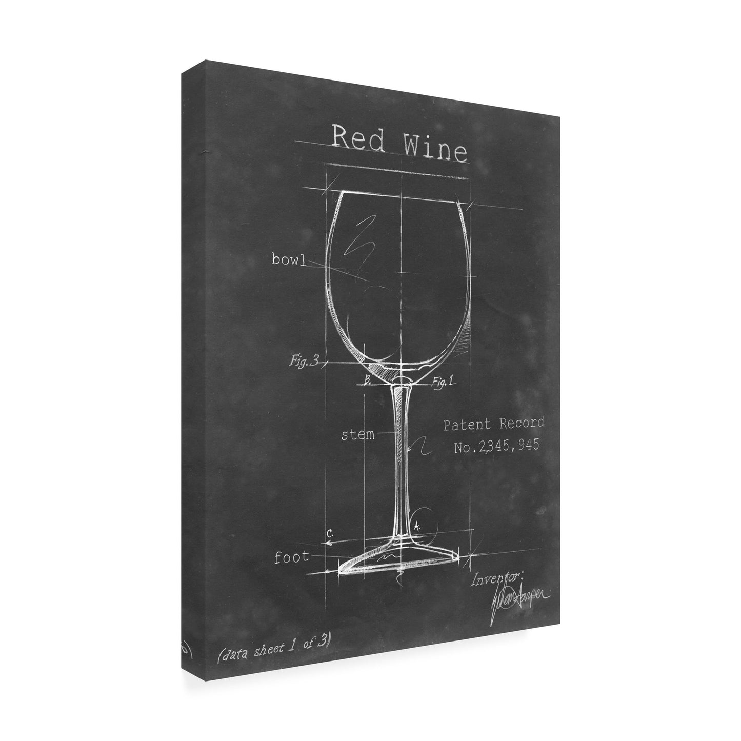 Wrapped Canvas Wall Art - Ethan Harper 'Barware Blueprint Iii' Wall Art for Living Room, Bedroom, or Office Décor - 18x24